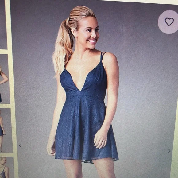 Minuet Petite Dresses | Nwt Navy Event/Formal Dress Lace Strappy Back Simply Dresses Short Homecoming | Color: Blue/Black | Size: S | Sydneywilson23'S